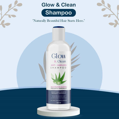 GLOW & Clean Anti-Hair Loss Shampoo 100ml - Infused with 25 Rich Ingredients for Healthy Hair (Pack of 2)