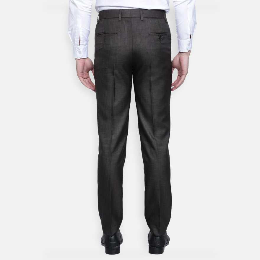 Lycra Blend Solid Regular Fit Men's Formal Trousers