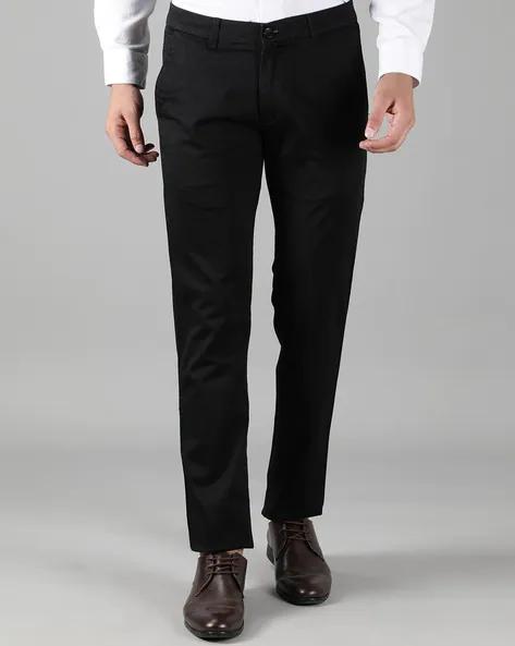 Polyester Blend Solid Slim Fit Men's Formal Trouser