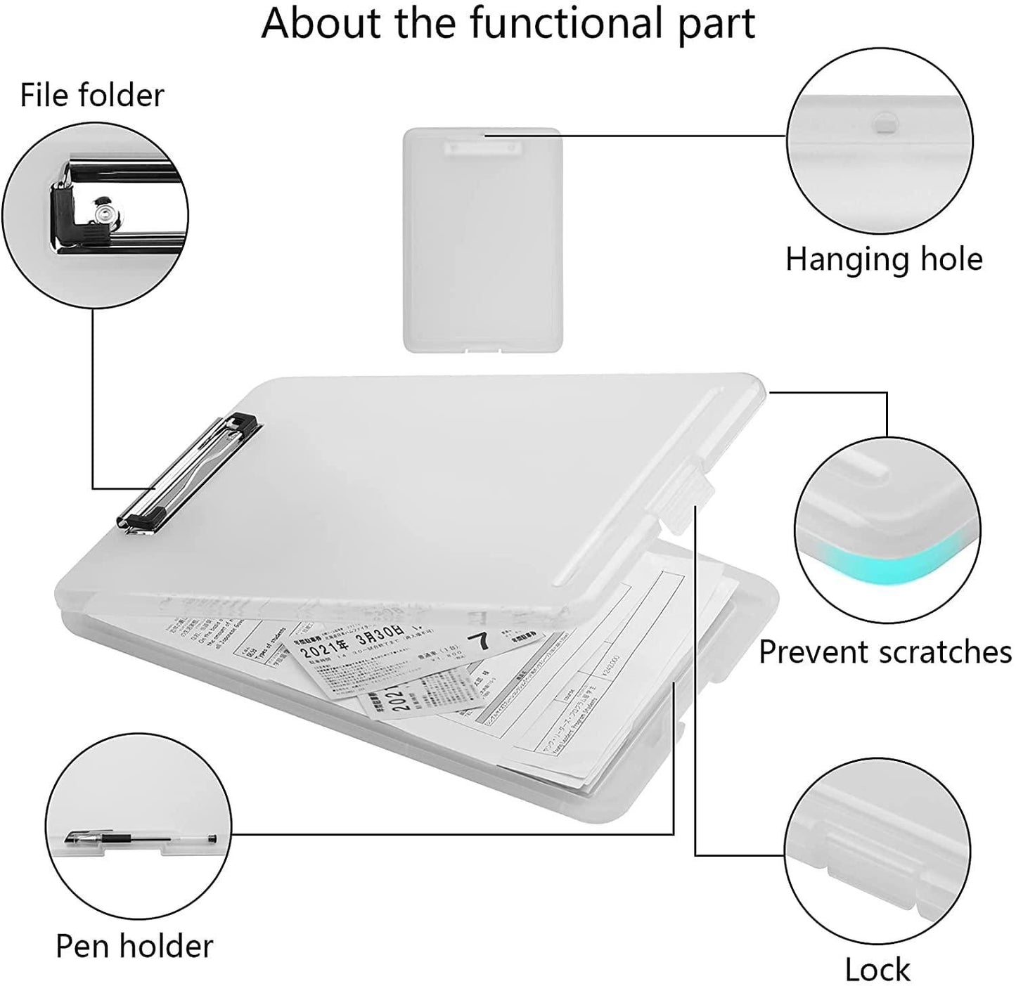 Clipboard Paper Holder | Storage Writing Pad with Storage Plastic Clipboard | Ideal for Office, Nurse, Students, Teachers, Sales