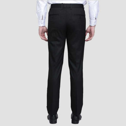 Lycra Blend Solid Regular Fit Men's Formal Trousers