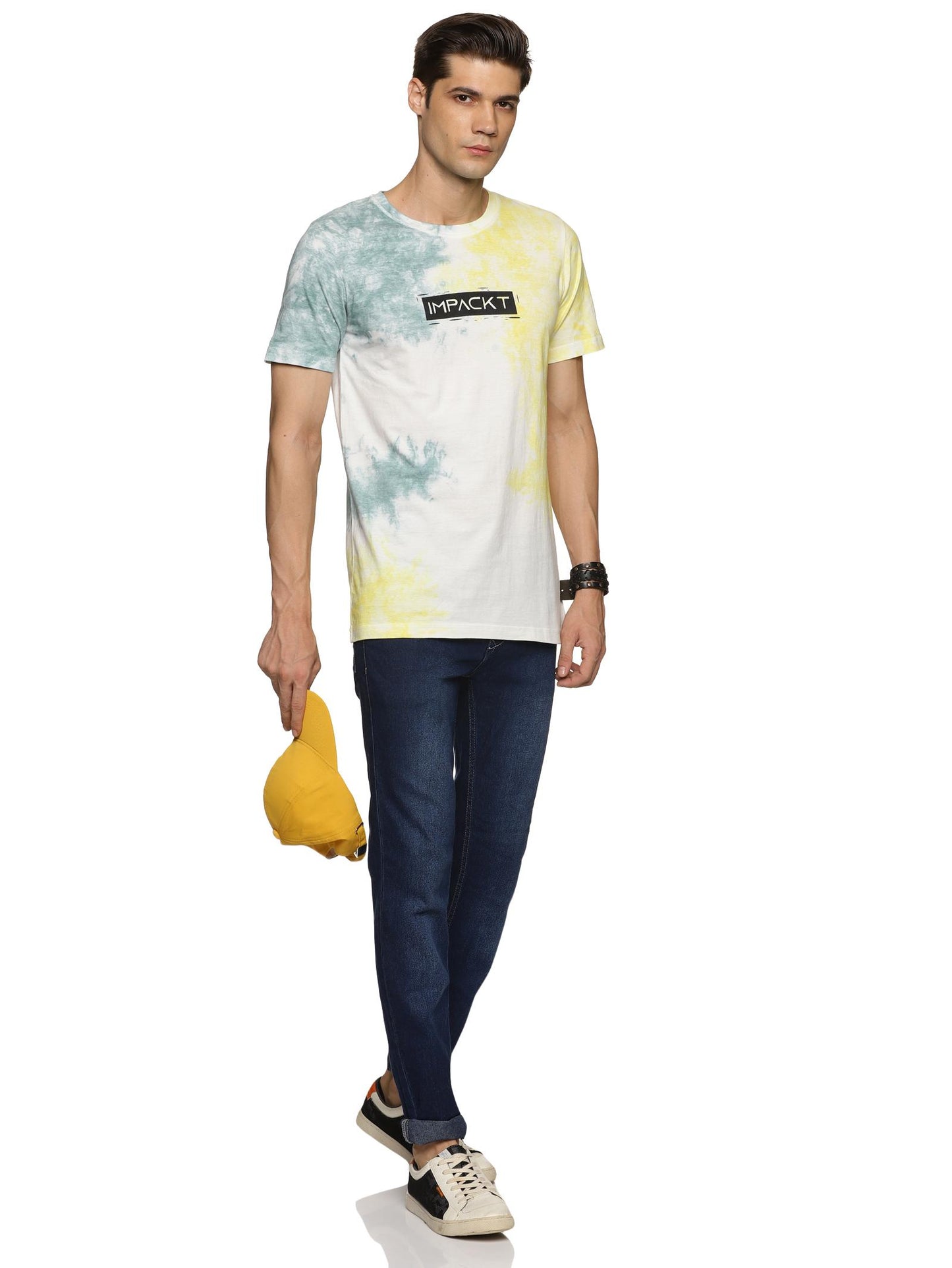 Cotton Printed Half Sleeves Men's Round Neck T-Shirt