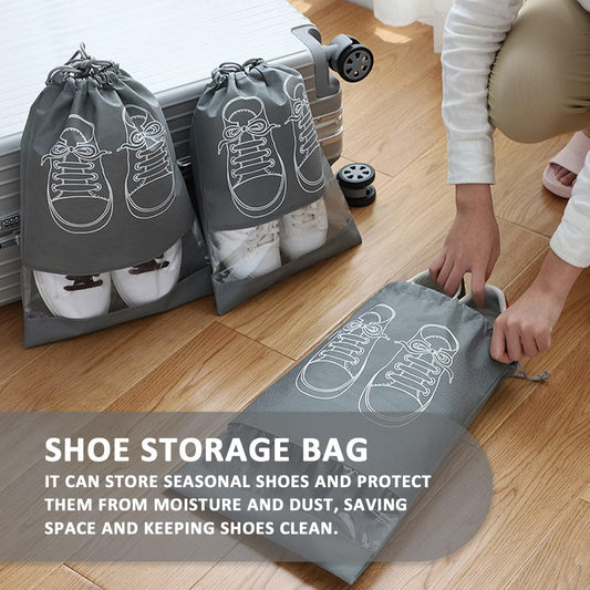 Shoe Bag | Transparent Window Portable Travel Dust-Proof Shoe Bags