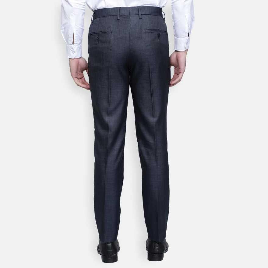 Lycra Blend Solid Regular Fit Men's Formal Trousers