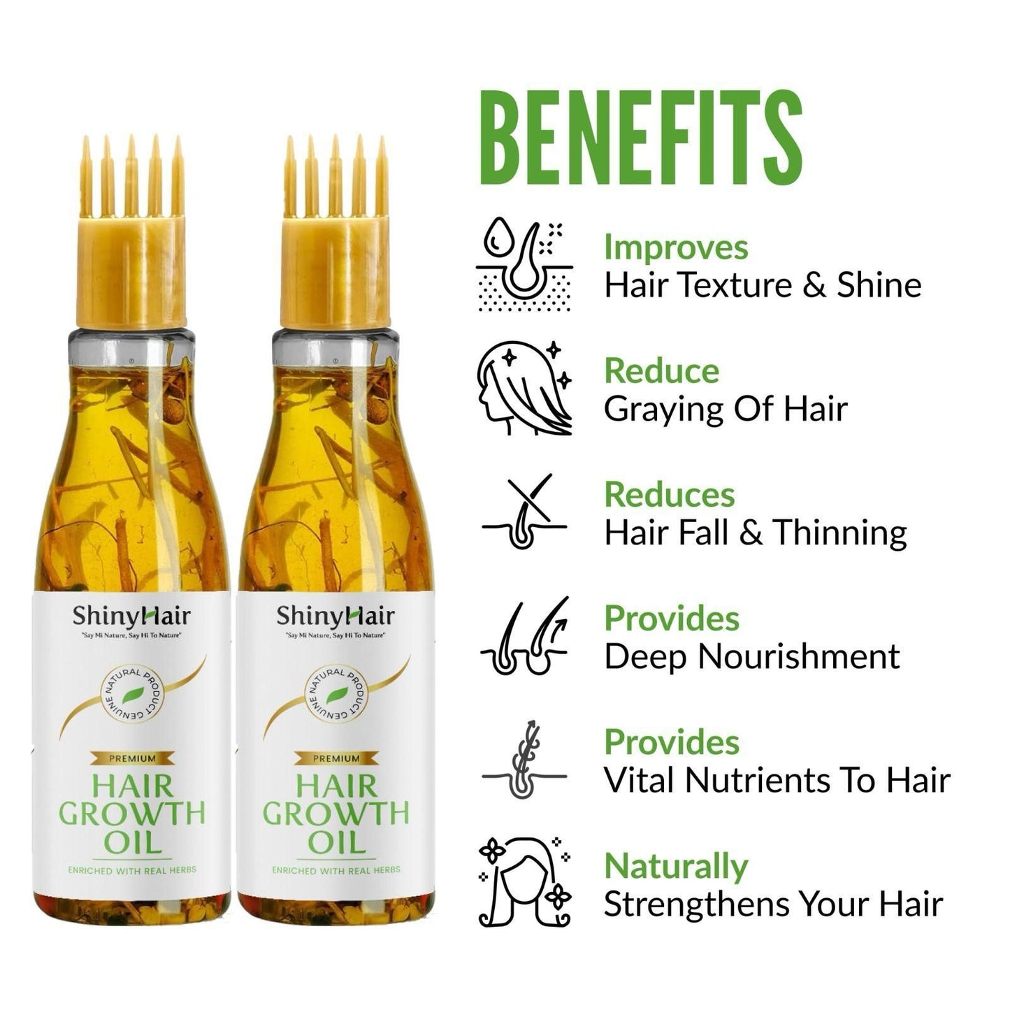 Shiny Hair Growth Oil Enriched With Real Herbs 110ml (Pack of 2)