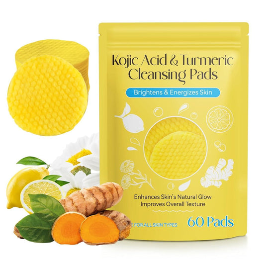 Kojic Acid and Turmeric Cleansing Pads, Turmeric Kojic Acid Lemon Chamomile Pads, Kojic Acid Turmeric Cleansing Pads for Face -20 PCS (K3, Lemon)