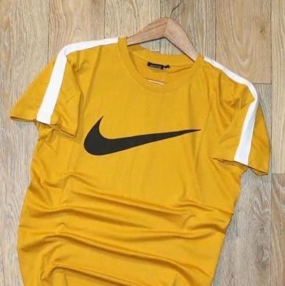 Men's Cotton Round Neck Yellow T-shirt