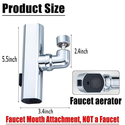 3 in 1 360° Waterfall Kitchen Faucet, Touch Kitchen Faucet, Faucet Extender 3 Mode Kitchen Waterfall Faucet Bib Tap Faucet