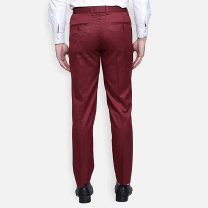 Lycra Blend Solid Regular Fit Men's Formal Trousers