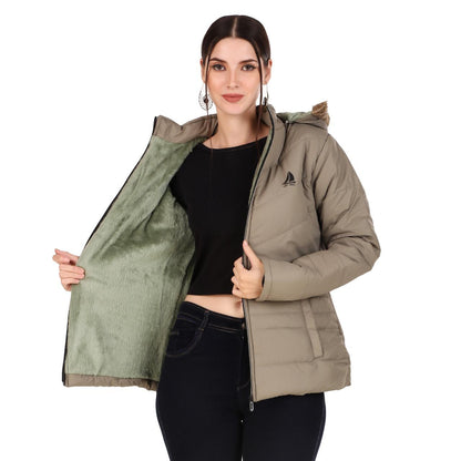 Women's Solid Fluffy/ Puff Jackets