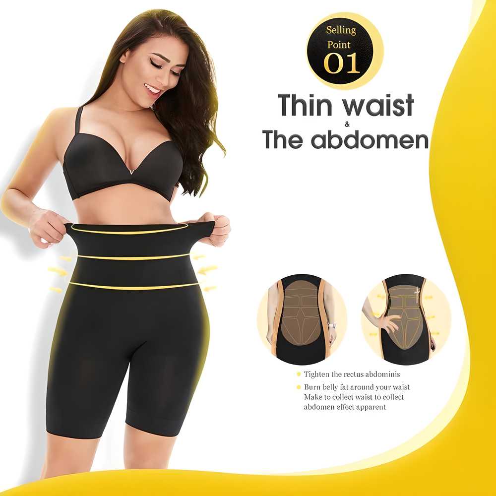 4-in-1 Shaper - Quick Slim Shape Wear Tummy, Back, Thighs, Hips - Black/ Effective Seamless Tummy Tucker (Assorted Colour)