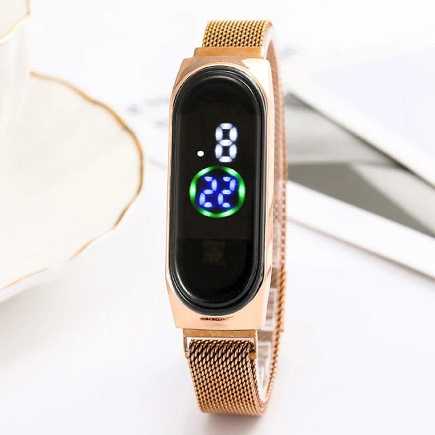 Women's Oval Magnetic Golden Wrist Watch