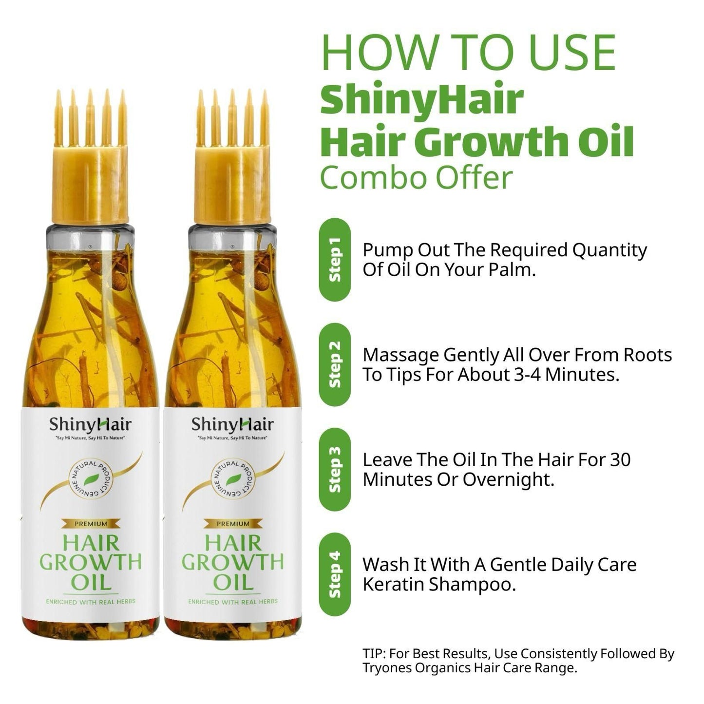 Shiny Hair Growth Oil Enriched With Real Herbs 110ml (Pack of 2)