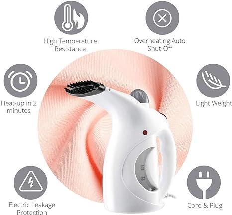 Fast Heat-up Portable Handheld Garment/Facial Vapor Steamer Iron Brush for Home and Travel Handy (Multicolor)