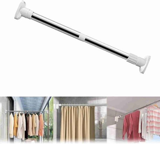 New Drill-Free Multifunctional Adjustable Rod, Stainless Steel Tension Rod, Adjustable Drill Free Rod for Hanging Clothes, Clothing Hanger Adjustable Rod