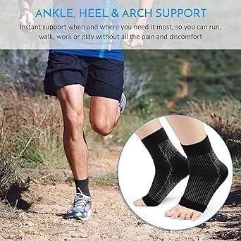 BD Swelling Arch Heel Socks Yoga Sport Protect Socks (Pack of 2 Pair)