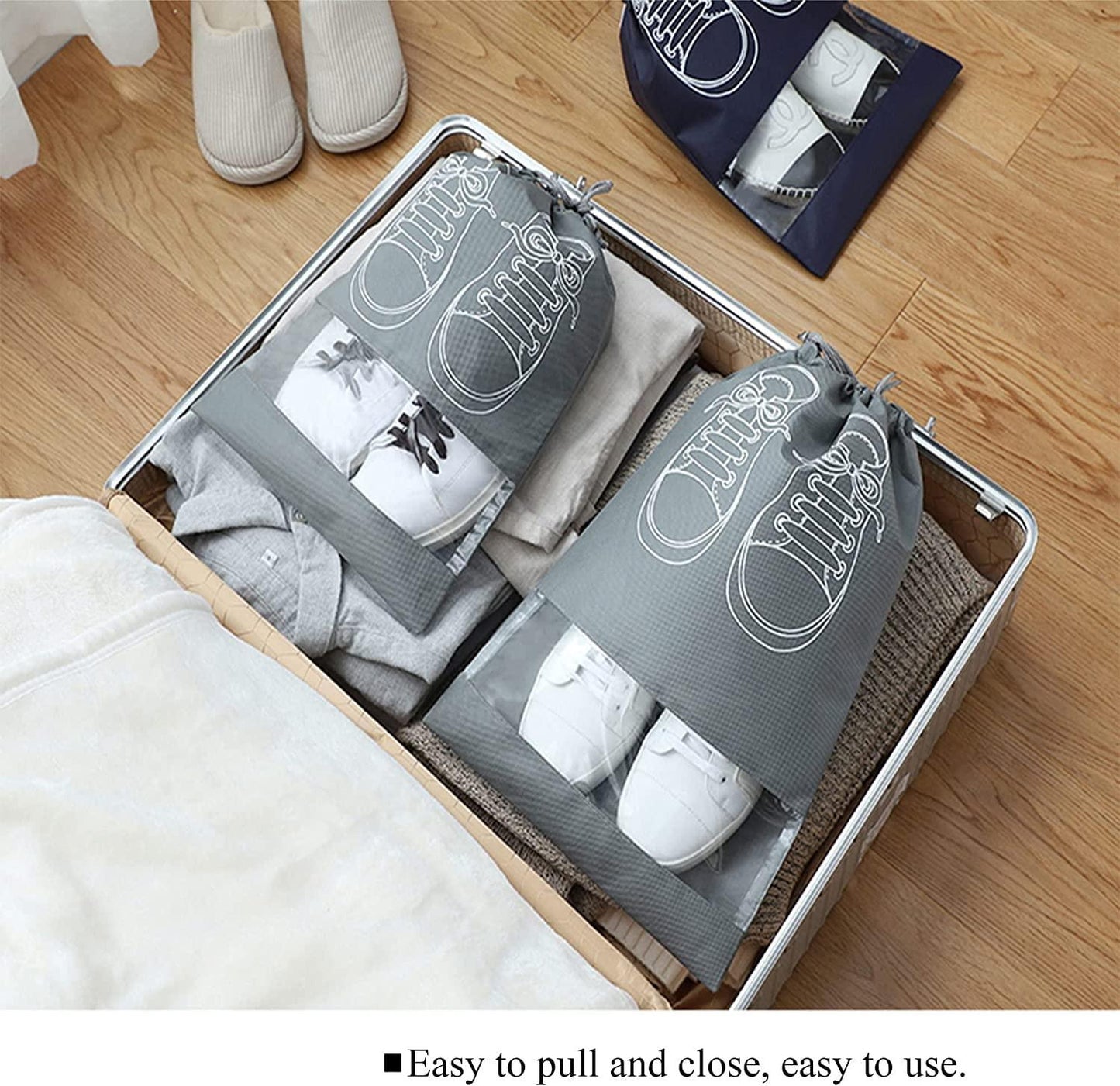 Shoe Bag | Transparent Window Portable Travel Dust-Proof Shoe Bags