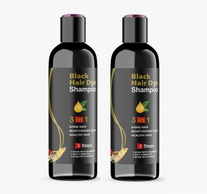 BLOSDREAM Black Hair Dye Shampoo 3-in-1 100ml (Pack of 2)