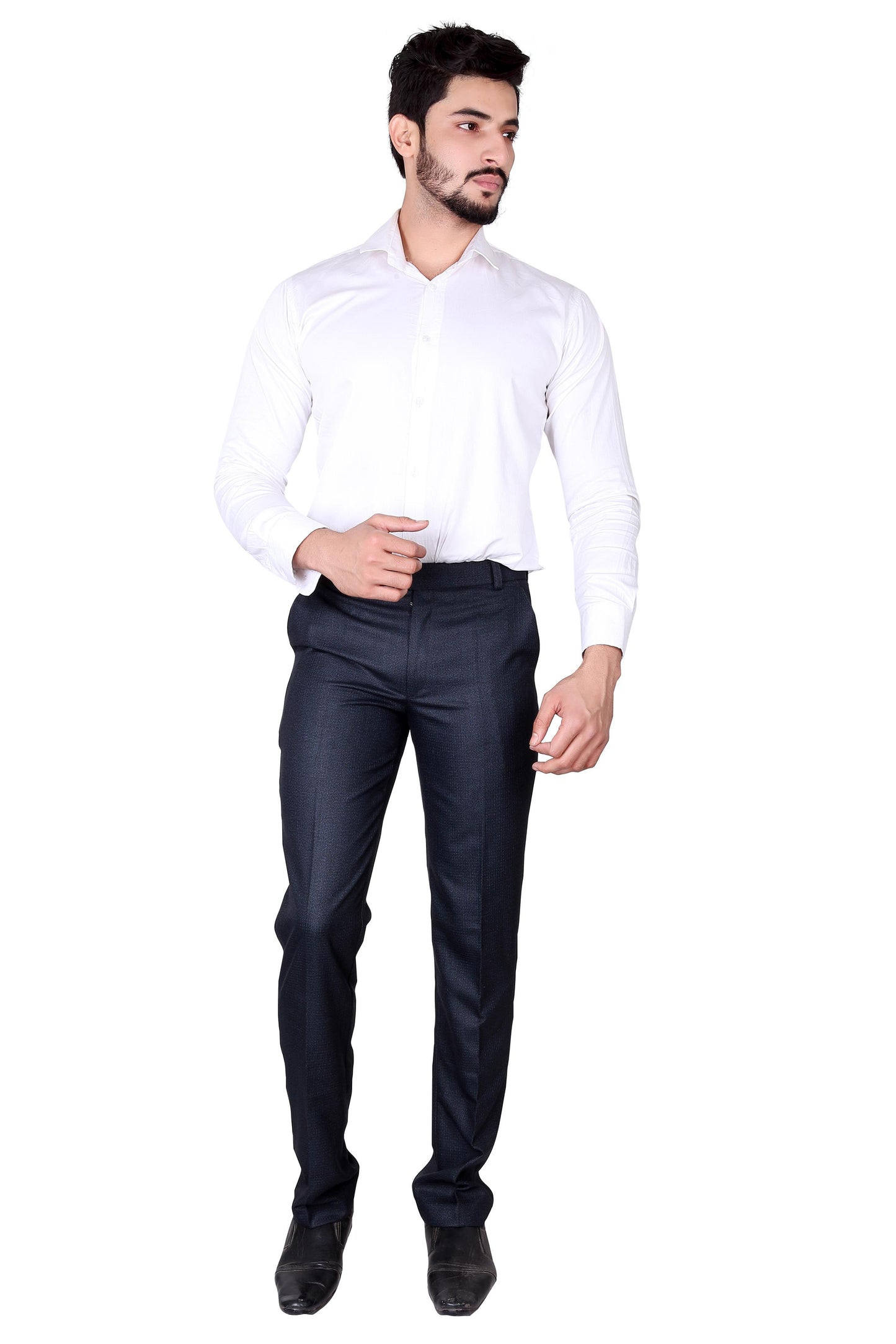 Poly Cotton Solid Slim Fit Formal Trouser for Men