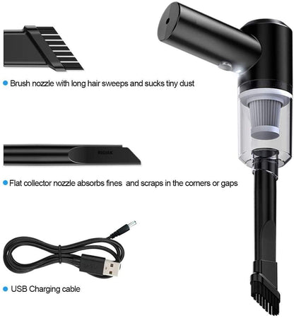 Vacuum Cleaner Dust Collection/Lighting 2 in 1 Car Vacuum Cleaner 120W High-Power Handheld Wireless Vacuum Cleaner Home Car Dual-use Portable USB Rechargeable Set of 1 Black, Cloth Filter