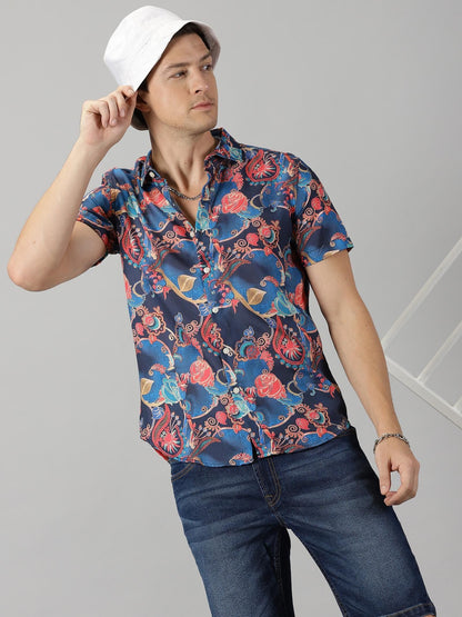 Be Bold Rayon Printed Half Sleeves Regular Fit Men's Casual Shirt