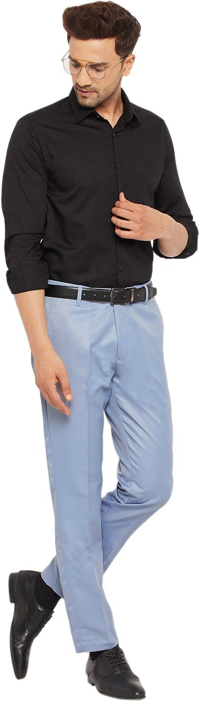 Men's Slim Fit Solid Formal Trouser